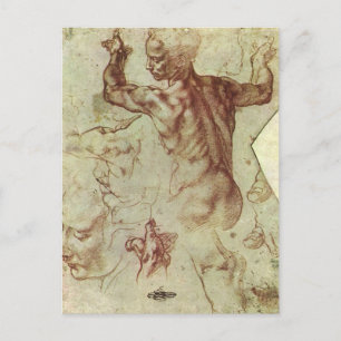Cartão Postal Estudo de Michelangelo para uma Sibila Líbia