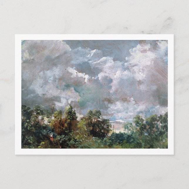 Cartão Postal Estudo do céu e árvores (óleo na canvas) (Frente)