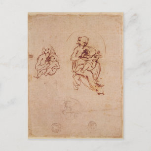 Cartão Postal Estudo para a Virgem e a Criança, c.1478-1480