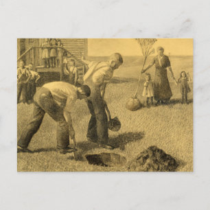Cartão Postal Estudo para Grupo de Plantio de Árvores, 1937 por 