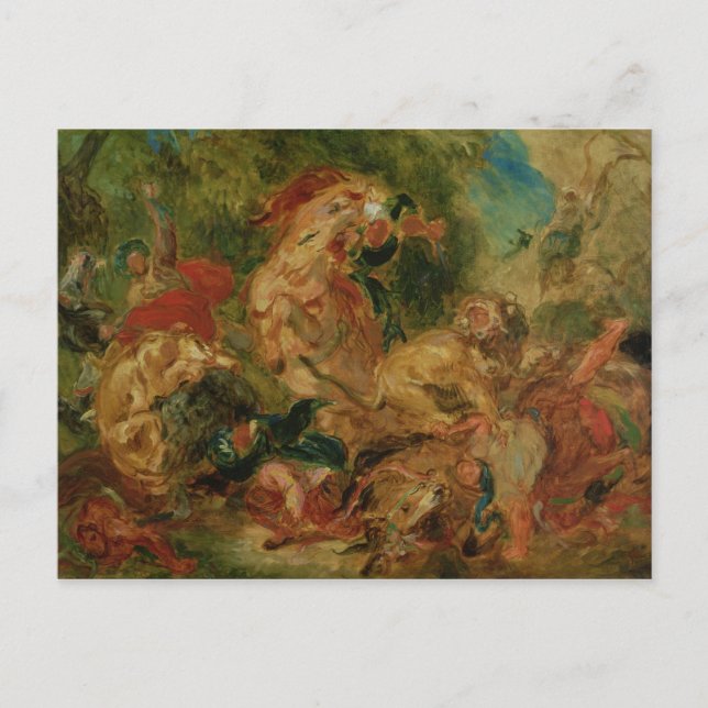 Cartão Postal Estudo para o Lion Hunt, 1854 (Frente)