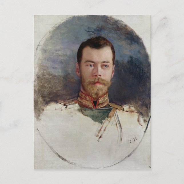 Cartão Postal Estudo para um retrato do czar Nicholas II 1898 (Frente)