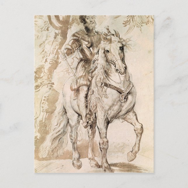 Cartão Postal Estudo para um retrato equestre (Frente)