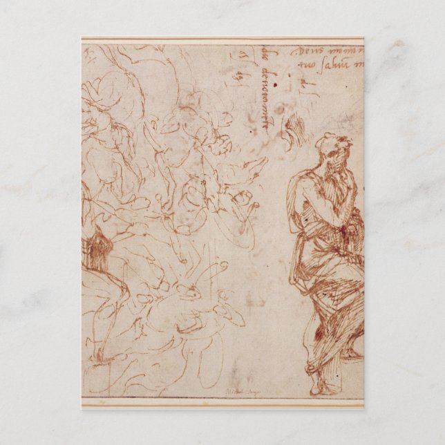 Cartão Postal Estudos de figura para uma mulher (Frente)