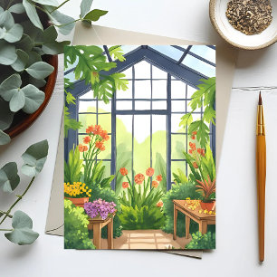 Cartão Postal Estufa Luxuriante Jardim Botânico Floral