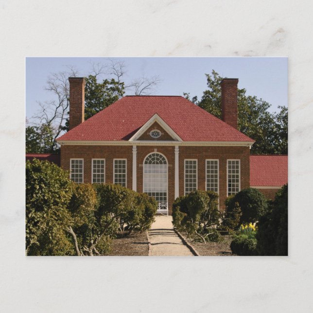 Cartão Postal Estufa no Monte Vernon, Virgínia (Frente)