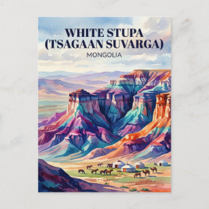 Cartão Postal Estupa Branca (Tsagaan Suvarga), Ulziit, Dundgovi,