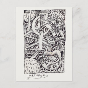 Cartão Postal Esvaziado, desenho de tinta