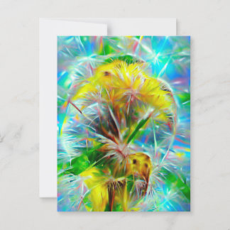 Cartão Postal Eteal Dandelions em Neon Dreamscape
