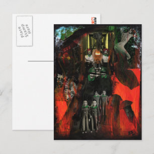 Cartão Postal Eterna Flame Mix Media Gótico Horror Arte Surreal