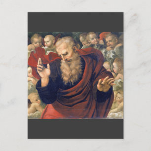 Cartão Postal eterno e angeli por Raffaello Sanzio da Urbino