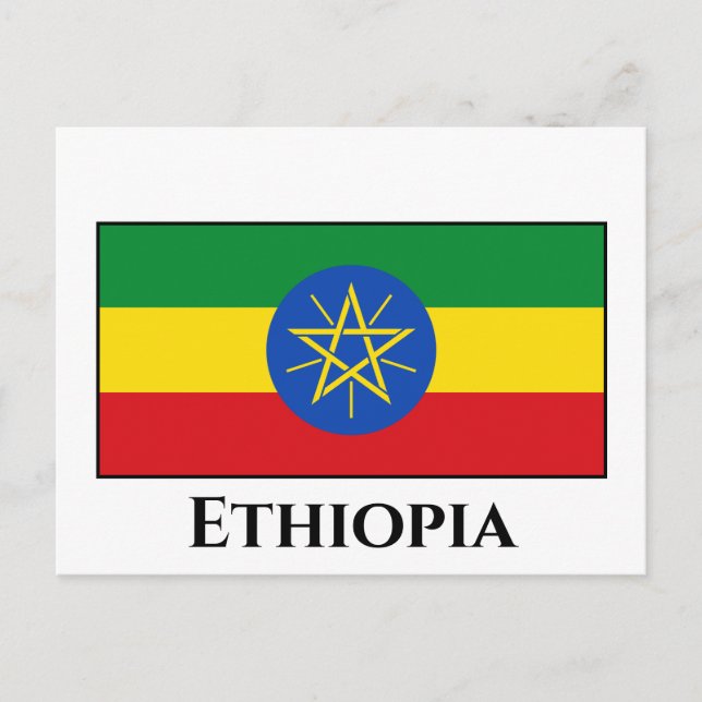 Cartão Postal Ethiopia (Ethiopian) Flag (Frente)