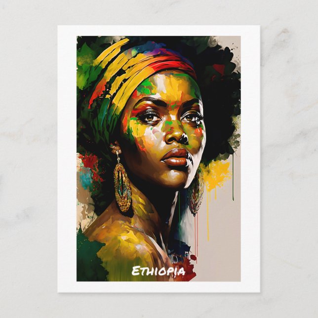 Cartão Postal Ethopia Postcard - Coleção Mundial das Mulheres (Frente)