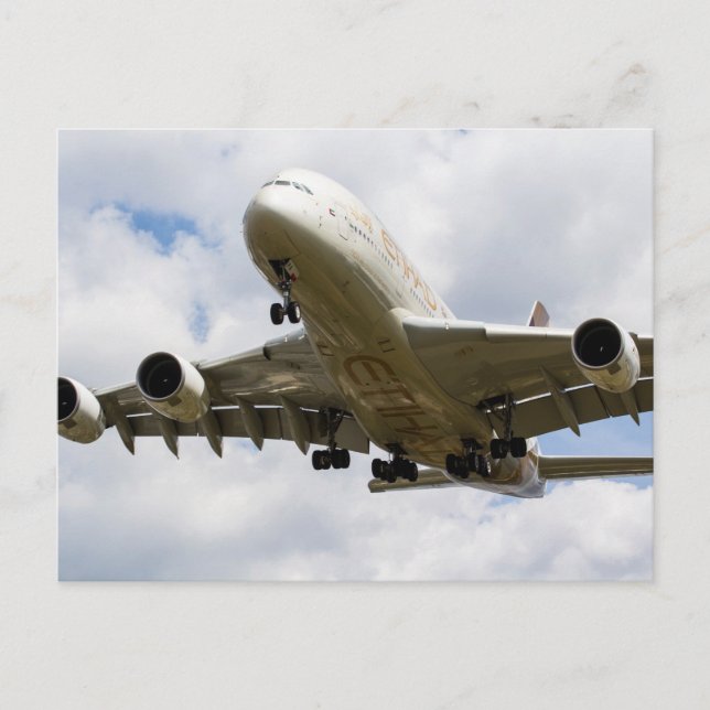 Cartão Postal Etihad Airbus A380 (Frente)