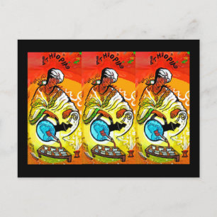 Cartão Postal Etíope: Turbana a derramar chá