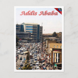 Cartão Postal Etiópia - Adis Abeba - O Centro Agitado -