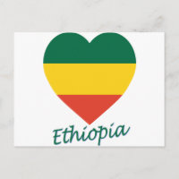 Etiópia (civil) Flag Heart
