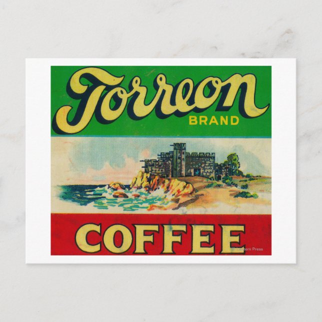 Cartão Postal Etiqueta de Café Torreon (Frente)