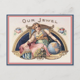 Cartão Postal Etiqueta de Caixa de Cigarro Vintage