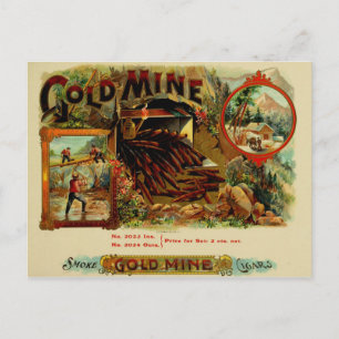 Cartão Postal Etiqueta de Caixa de Cigarro Vintage