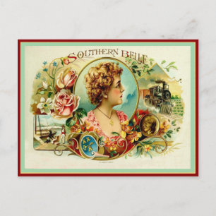 Cartão Postal Etiqueta de Caixa de Cigarro Vintage