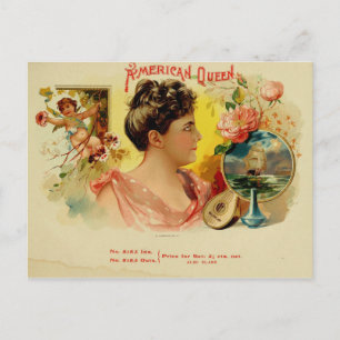 Cartão Postal Etiqueta de Caixa de Cigarro Vintage