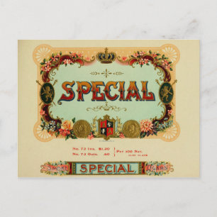 Cartão Postal Etiqueta de Caixa de Cigarro Vintage