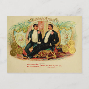 Cartão Postal Etiqueta de Caixa de Cigarro Vintage