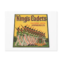 Etiqueta de Espargos de Vintagem de Cadetes do Rei