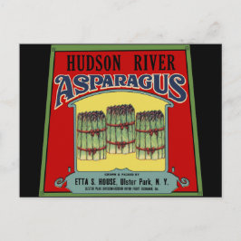 Cartão Postal Etiqueta de Espargos do Rio Hudson
