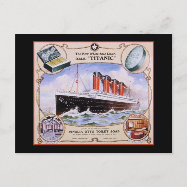 Cartão Postal Etiqueta de sabão Titanic (Frente)