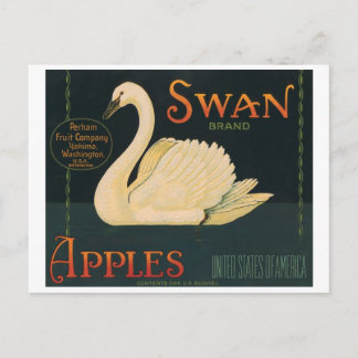 Cartão Postal Etiqueta de Taxa de Vintagem das Maçãs de Marca Sw