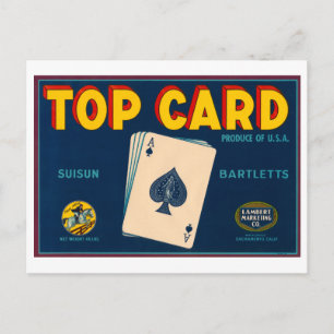 Cartão Postal Etiqueta de Taxa de Vintagem do Suisun de Placa Su