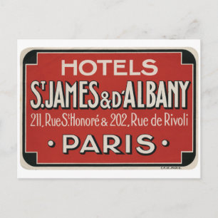 Cartão Postal Etiqueta de Viagens vintage de Paris