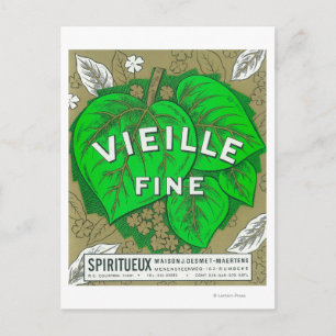 Cartão Postal Etiqueta de vinho fino VieilleEurope