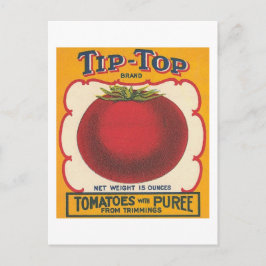 Cartão Postal Etiqueta de Vintagem de Tomates Superior da Ponta