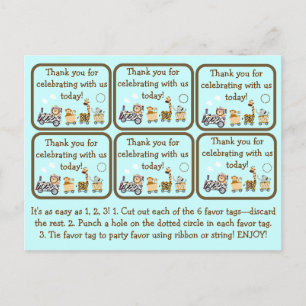 Cartão Postal Etiquetas de Favorecimento do Chá de fraldas de C