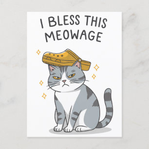 Cartão Postal Eu Abençoo Este Casamento Meowage Divertido Casame