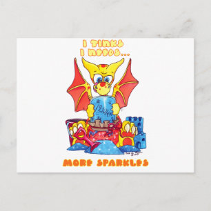 Cartão Postal Eu acho que preciso de mais dragão de bebê giro
