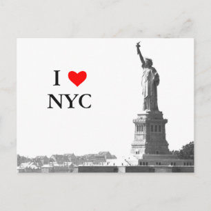 Cartão Postal Eu adoro a estátua NYC da Liberdade Vintage Perso