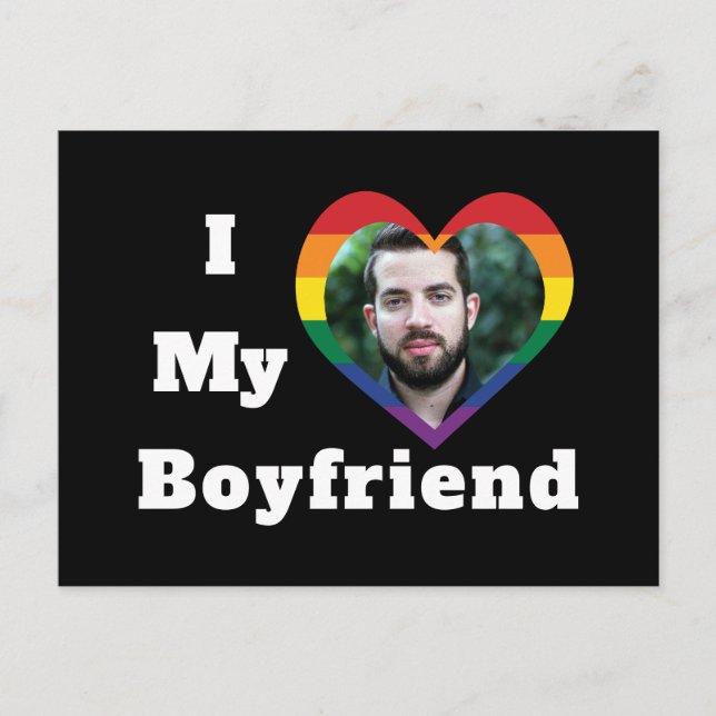 Cartão Postal Eu adoro a minha foto personalizada LGBTQ para Org (Frente)