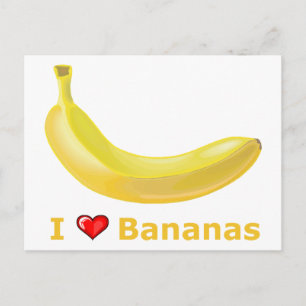 Cartão Postal Eu Adoro Bananas