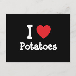 Cartão Postal Eu adoro batata coração T-Shirt