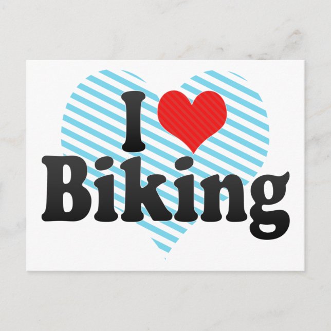 Cartão Postal Eu Adoro Bicicleta (Frente)