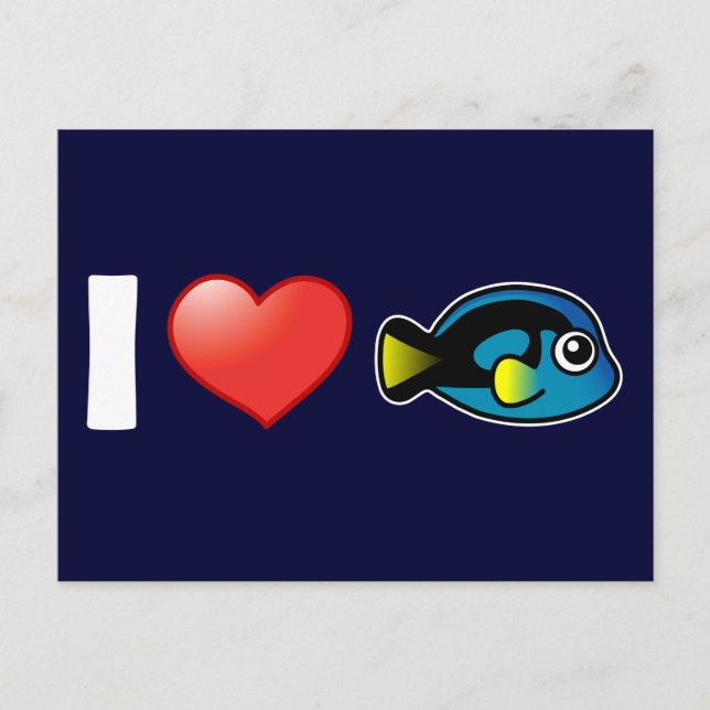 Cartão Postal Eu Adoro Blue Tang (Frente)