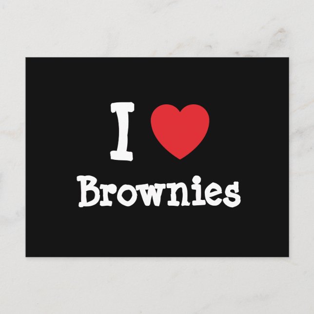 Cartão Postal Eu adoro Brownies coração T-Shirt (Frente)