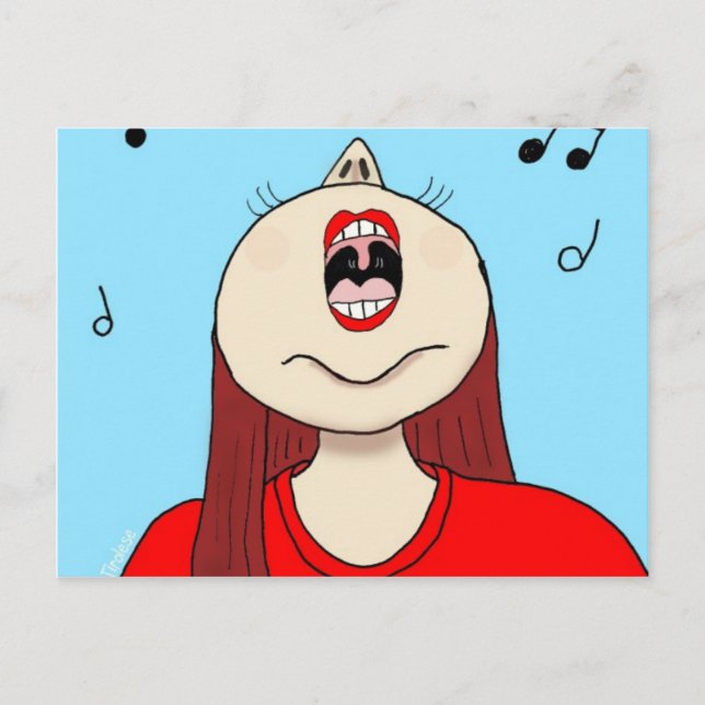 Cartão Postal Eu adoro cantar (Frente)