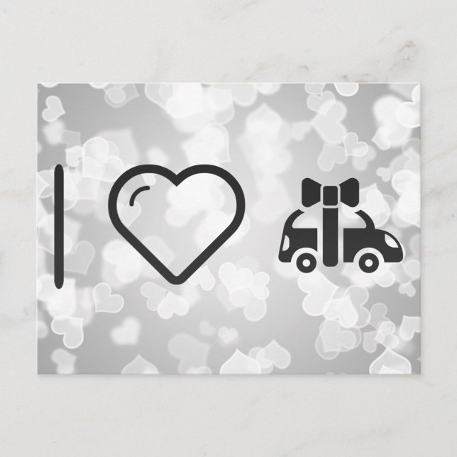 Cartão Postal Eu Adoro Carros Presentes (Frente)