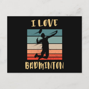 Cartão Postal Eu Adoro Cartão-postal de salto em Badminton