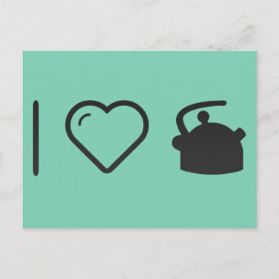 Cartão Postal Eu Adoro Chá Kettles
